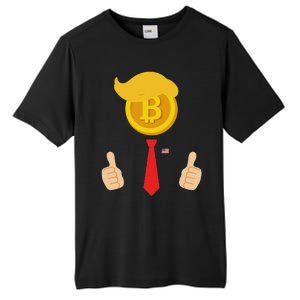 Bitcoin Trump Hair Cryptocurrency President Trump 45 47 Maga Tall Fusion ChromaSoft Performance T-Shirt