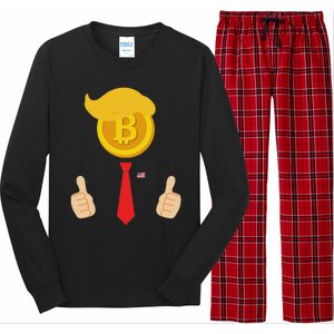 Bitcoin Trump Hair Cryptocurrency President Trump 45 47 Maga Long Sleeve Pajama Set