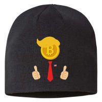 Bitcoin Trump Hair Cryptocurrency President Trump 45 47 Maga Sustainable Beanie