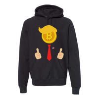 Bitcoin Trump Hair Cryptocurrency President Trump 45 47 Maga Premium Hoodie