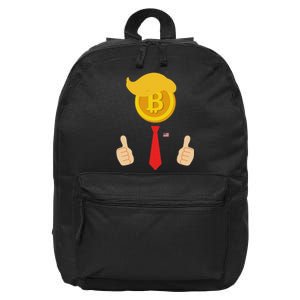 Bitcoin Trump Hair Cryptocurrency President Trump 45 47 Maga 16 in Basic Backpack