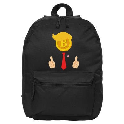 Bitcoin Trump Hair Cryptocurrency President Trump 45 47 Maga 16 in Basic Backpack