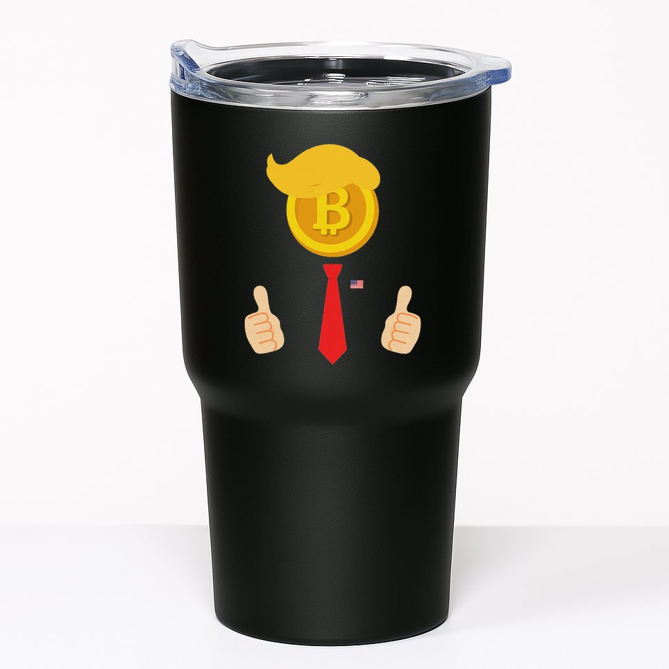 Bitcoin Trump Hair Cryptocurrency President Trump 45 47 Maga Tumbler