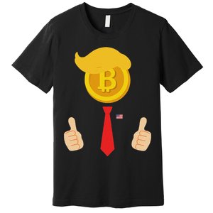 Bitcoin Trump Hair Cryptocurrency President Trump 45 47 Maga Premium T-Shirt