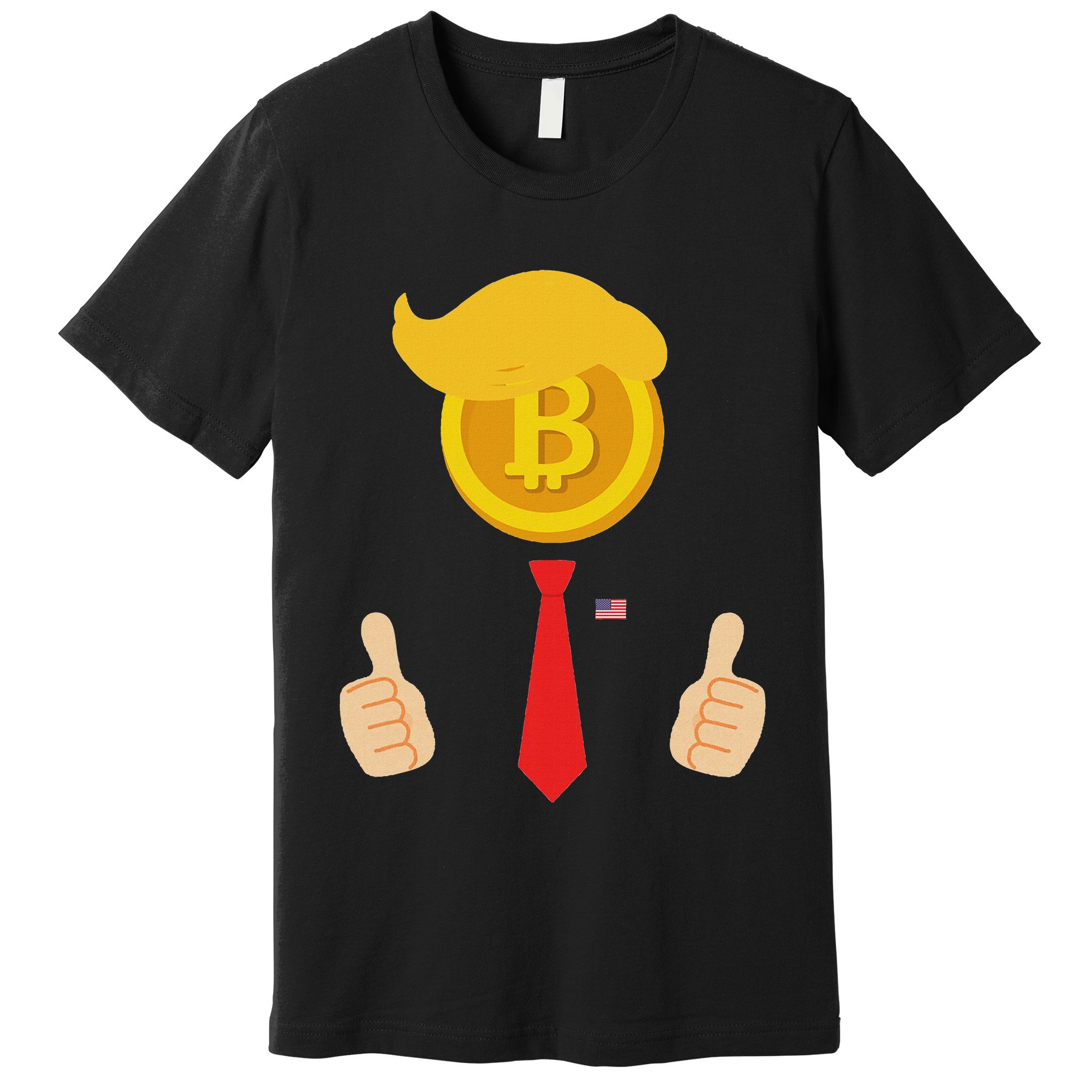 Bitcoin Trump Hair Cryptocurrency President Trump 45 47 Maga Premium T-Shirt