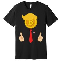 Bitcoin Trump Hair Cryptocurrency President Trump 45 47 Maga Premium T-Shirt