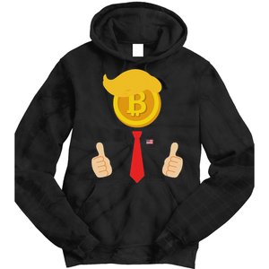 Bitcoin Trump Hair Cryptocurrency President Trump 45 47 Maga Tie Dye Hoodie