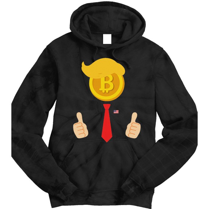 Bitcoin Trump Hair Cryptocurrency President Trump 45 47 Maga Tie Dye Hoodie