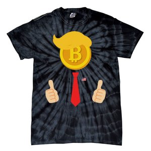 Bitcoin Trump Hair Cryptocurrency President Trump 45 47 Maga Tie-Dye T-Shirt