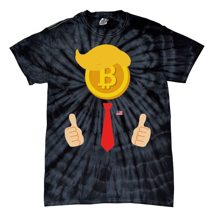 Bitcoin Trump Hair Cryptocurrency President Trump 45 47 Maga Tie-Dye T-Shirt