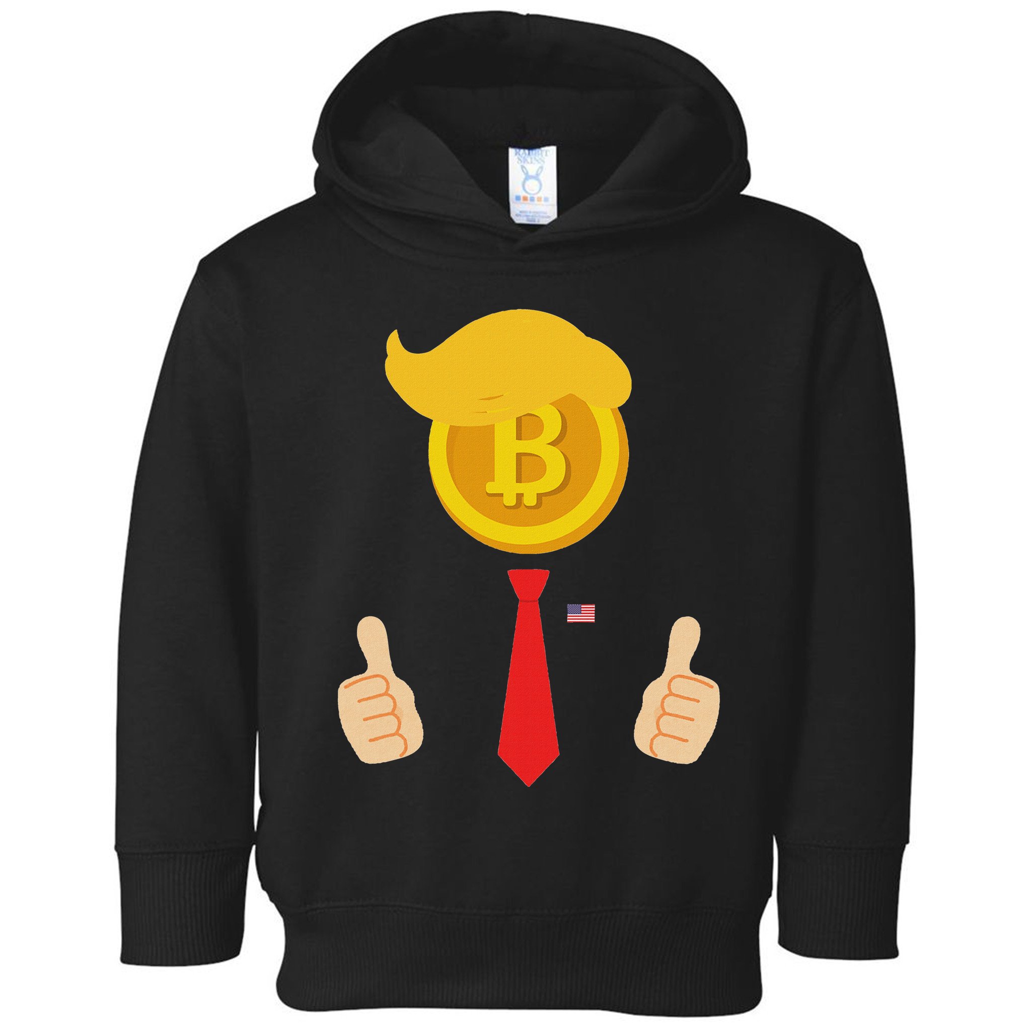Bitcoin Trump Hair Cryptocurrency President Trump 45 47 Maga Toddler Hoodie