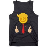 Bitcoin Trump Hair Cryptocurrency President Trump 45 47 Maga Tank Top