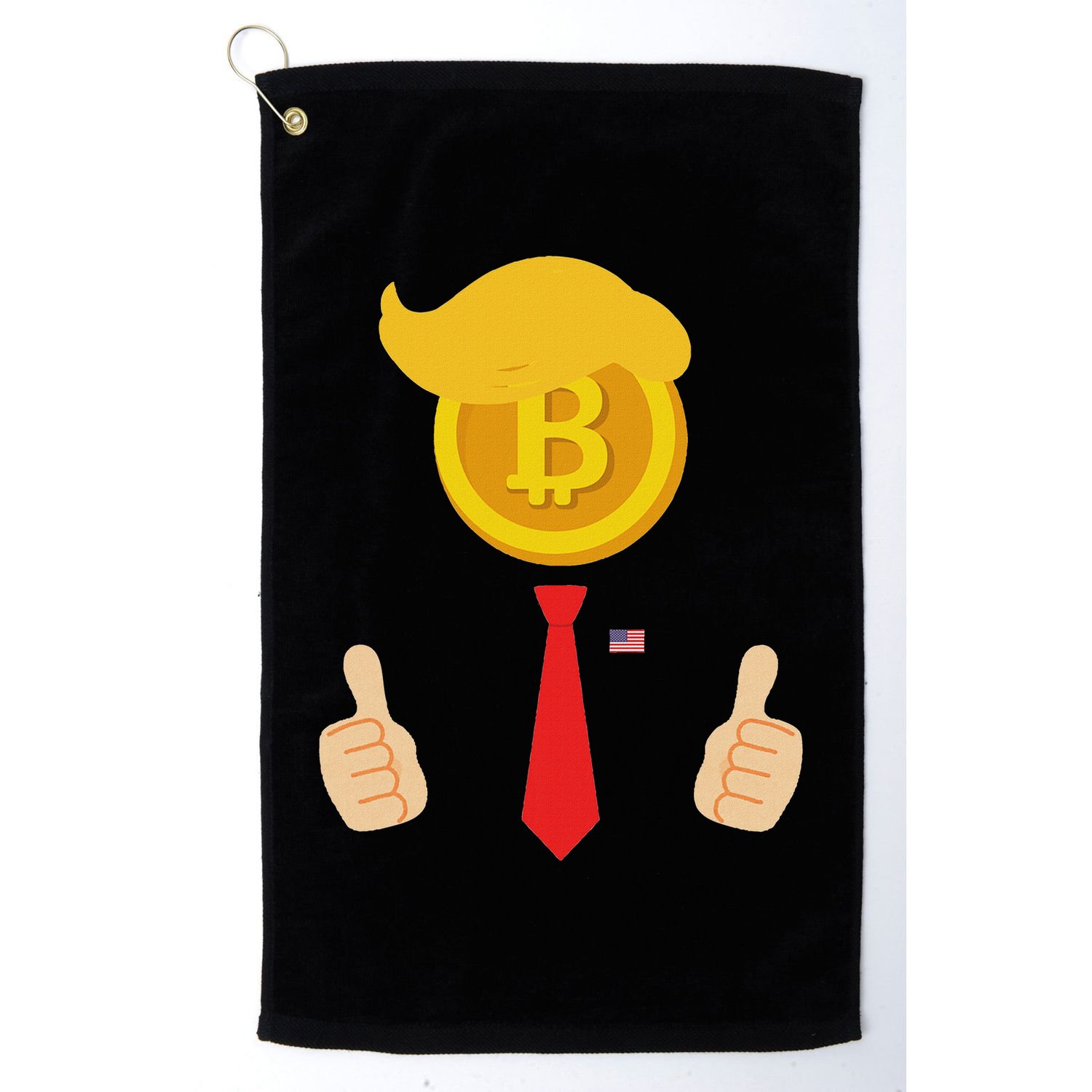 Bitcoin Trump Hair Cryptocurrency President Trump 45 47 Maga Golf Towel