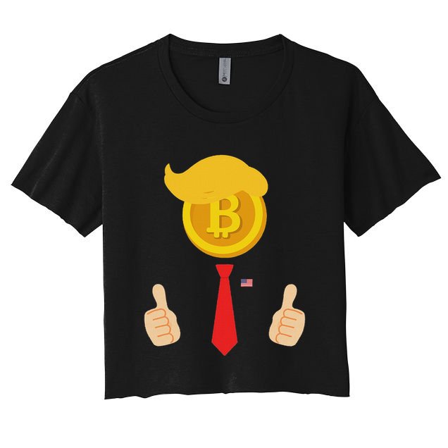Bitcoin Trump Hair Cryptocurrency President Trump 45 47 Maga Crop Top