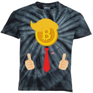 Bitcoin Trump Hair Cryptocurrency President Trump 45 47 Maga Kids Tie-Dye T-Shirt