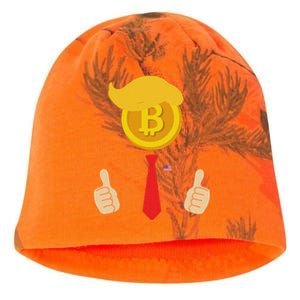 Bitcoin Trump Hair Cryptocurrency President Trump 45 47 Maga Kati - Camo Knit Beanie