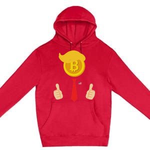 Bitcoin Trump Hair Cryptocurrency President Trump 45 47 Maga Premium Pullover Hoodie