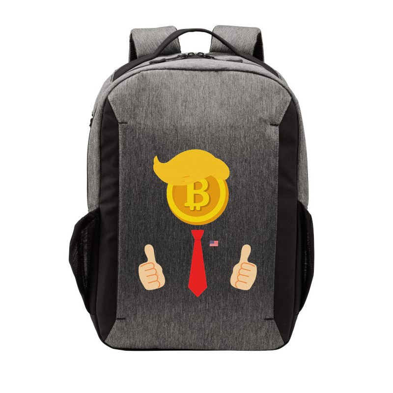 Bitcoin Trump Hair Cryptocurrency President Trump 45 47 Maga Vector Backpack