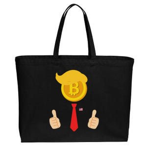 Bitcoin Trump Hair Cryptocurrency President Trump 45 47 Maga Cotton Canvas Jumbo Tote