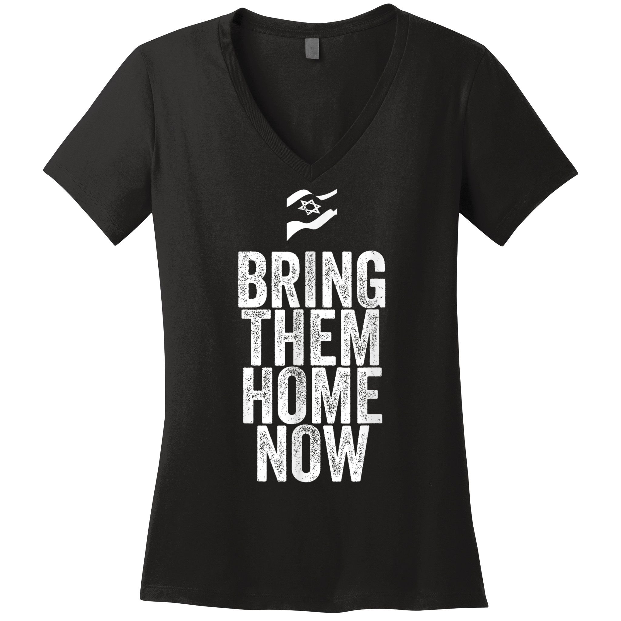 Bring Them Home Now I Stand With Israel Women's V-Neck T-Shirt