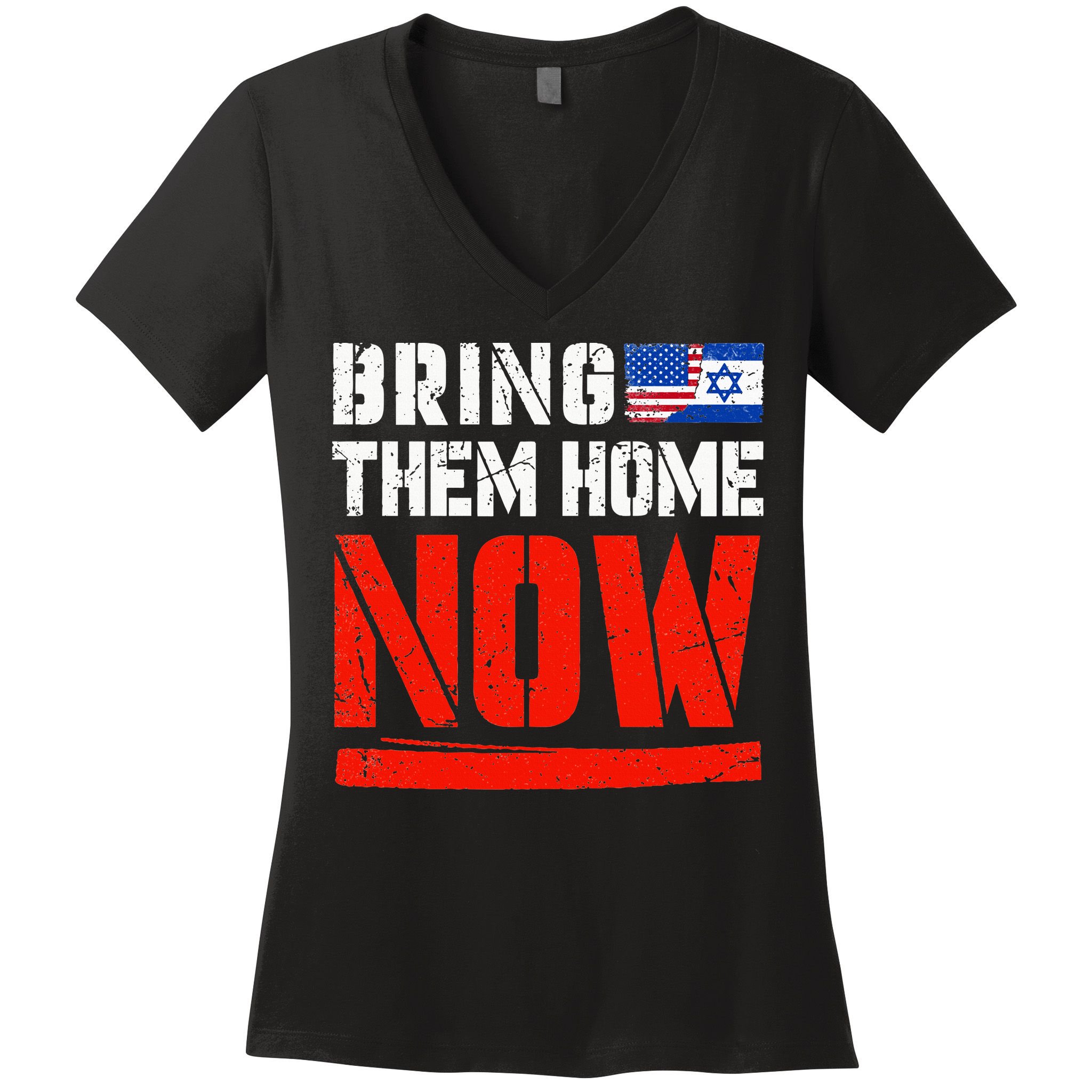 Bring Them Home Now  Bring Them Back  Israel Strong  Women's V-Neck T-Shirt
