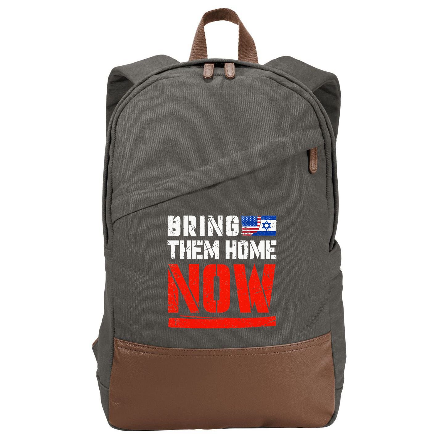 Bring Them Home Now  Bring Them Back  Israel Strong  Cotton Canvas Backpack