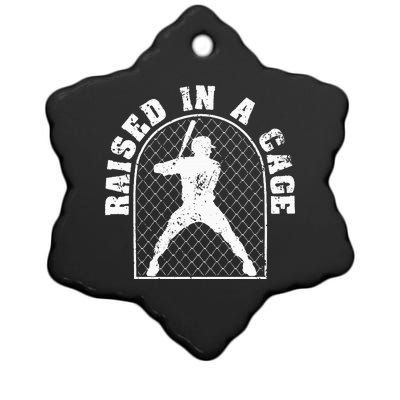 Baseball Training Homerun Batter Catcher Raised In A Cage Ceramic Star Ornament