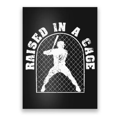 Baseball Training Homerun Batter Catcher Raised In A Cage Poster