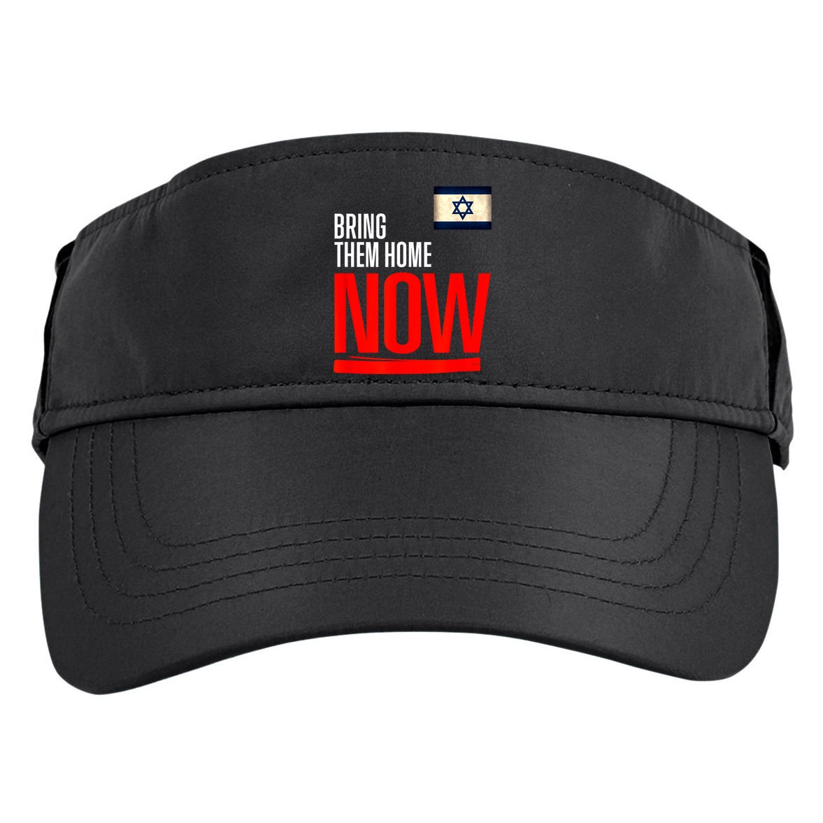 Bring Them Home Now! Stand With Israel Flag Adult Drive Performance Visor