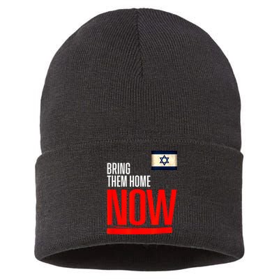 Bring Them Home Now! Stand With Israel Flag Sustainable Knit Beanie