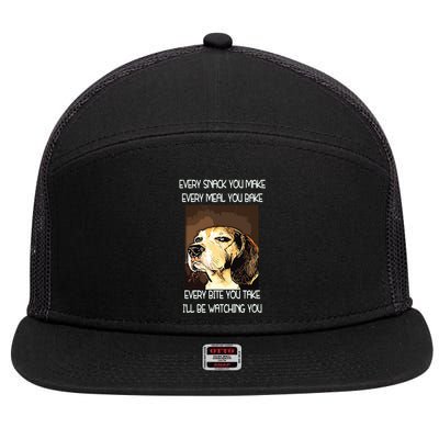 Beagles T I Will Be Watching You 7 Panel Mesh Trucker Snapback Hat