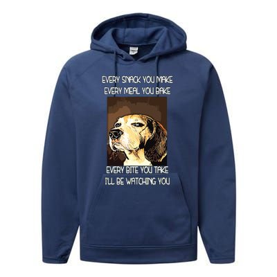 Beagles T I Will Be Watching You Performance Fleece Hoodie