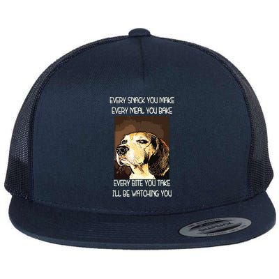 Beagles T I Will Be Watching You Flat Bill Trucker Hat