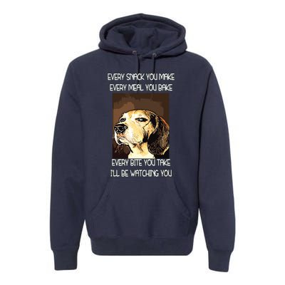 Beagles T I Will Be Watching You Premium Hoodie