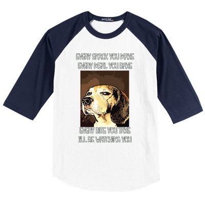 Beagles T I Will Be Watching You Baseball Sleeve Shirt