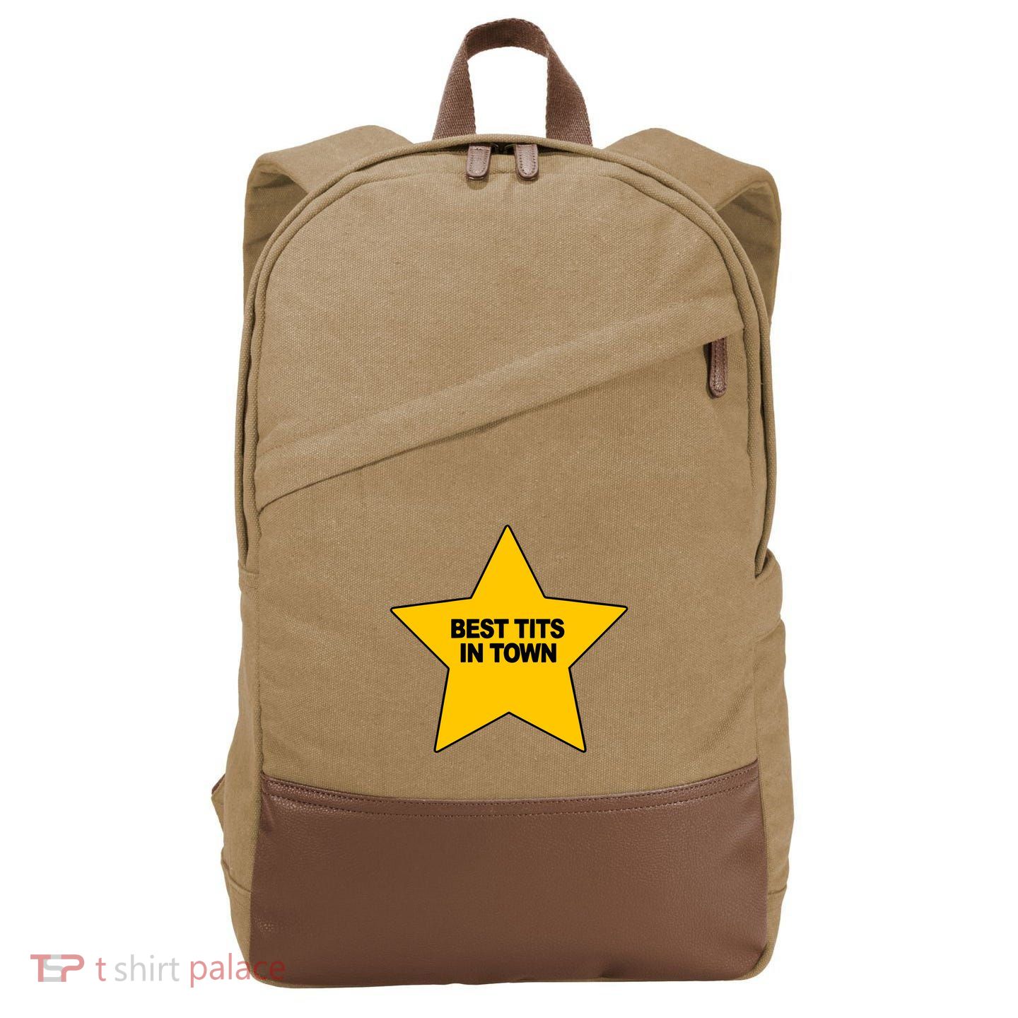 Best Tits In Town Cotton Canvas Backpack
