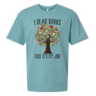 Book Tree I Read Books Like Its My Job Reading Book Lovers Gift Sueded Cloud Jersey T-Shirt