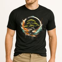 Bonsai Tree In Japanese Zen Buddhist Enso Circle Christmas Performance Shirt