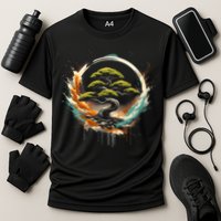 Bonsai Tree In Japanese Zen Buddhist Enso Circle Christmas Performance Shirt
