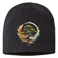Bonsai Tree In Japanese Zen Buddhist Enso Circle Christmas Sustainable Beanie
