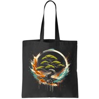 Bonsai Tree In Japanese Zen Buddhist Enso Circle Christmas Bag