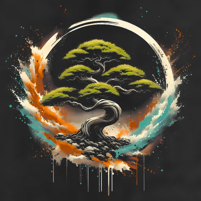 Bonsai Tree In Japanese Zen Buddhist Enso Circle Christmas Tumbler