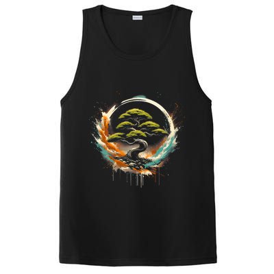 Bonsai Tree In Japanese Zen Buddhist Enso Circle Christmas PosiCharge Competitor Tank