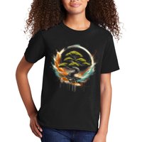 Bonsai Tree In Japanese Zen Buddhist Enso Circle Christmas Kids T-Shirt
