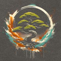 Bonsai Tree In Japanese Zen Buddhist Enso Circle Christmas Cotton Canvas Backpack
