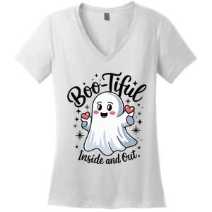 Boo Tiful Inside And Out – Cute Halloween Apparel Women's V-Neck T-Shirt