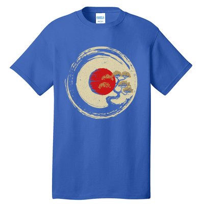 Bonsai Tree In Japanese Zen Buddhist Enso Circle Gift Tall T-Shirt