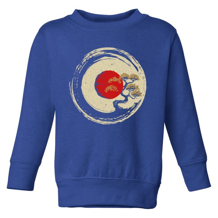 Bonsai Tree In Japanese Zen Buddhist Enso Circle Gift Toddler Sweatshirt