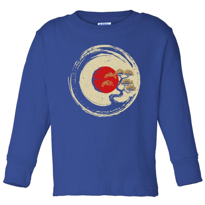 Bonsai Tree In Japanese Zen Buddhist Enso Circle Gift Toddler Long Sleeve Shirt