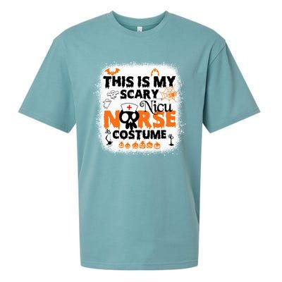 Bleached This Is My Scary Nicu Nurse Costume Halloween Nurse Gift Sueded Cloud Jersey T-Shirt